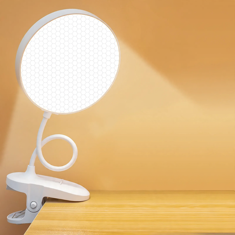 LED clamp lamp for desk and bed, eye-friendly