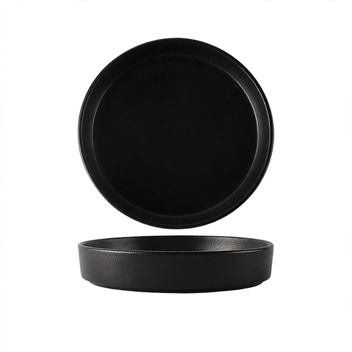 Stainless steel plate, round, 17–23 cm