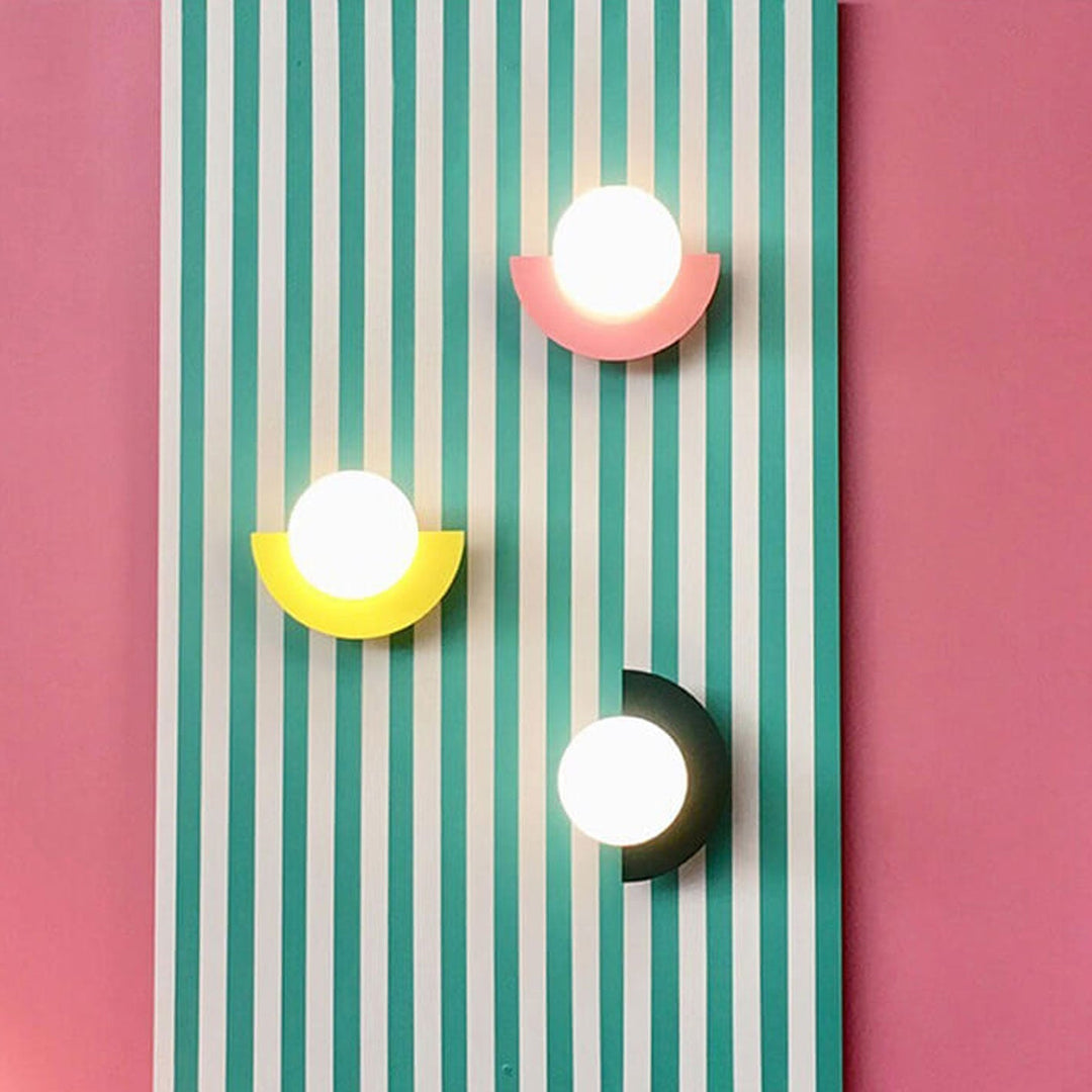 BowLift | Glass Globe Wall Light with Colourful Base