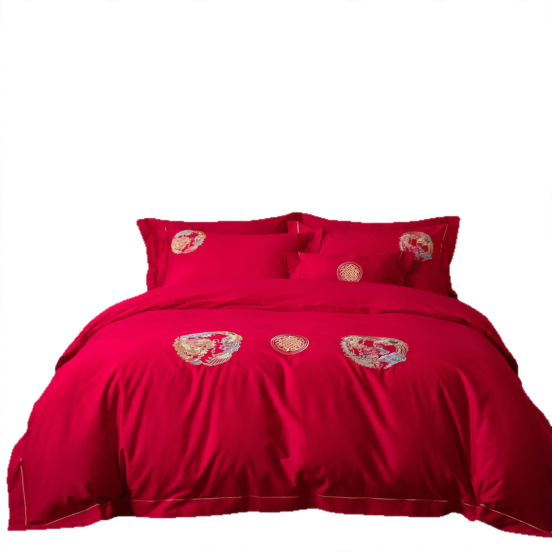 Wedding bedding set, 4-piece, cotton