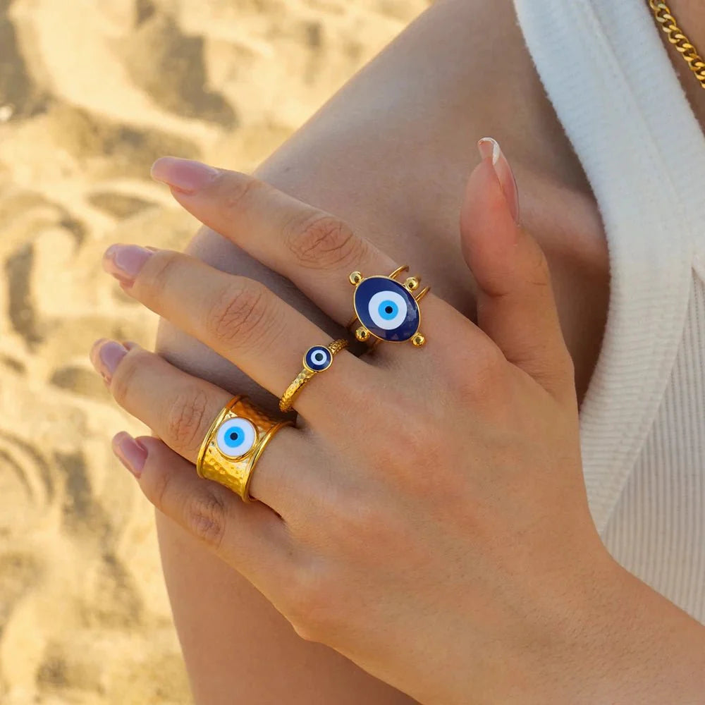 BowLift | 18k Bohemian Evil Eye Rings