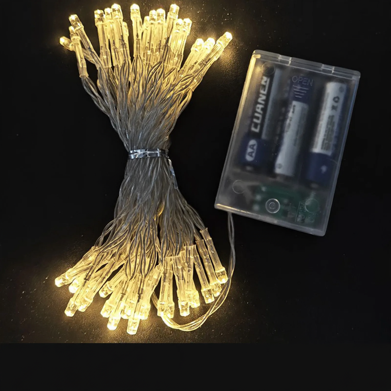 LED string lights, battery-operated or USB, 5 meters