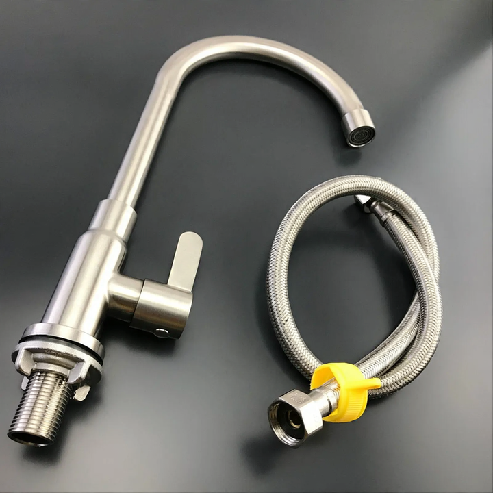 Stainless steel kitchen faucet, mixing or cold water