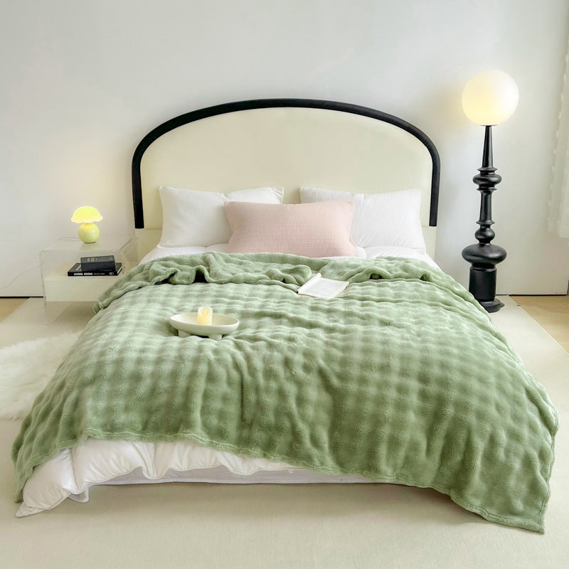 High-quality, extra soft rabbit fur look throw blanket
