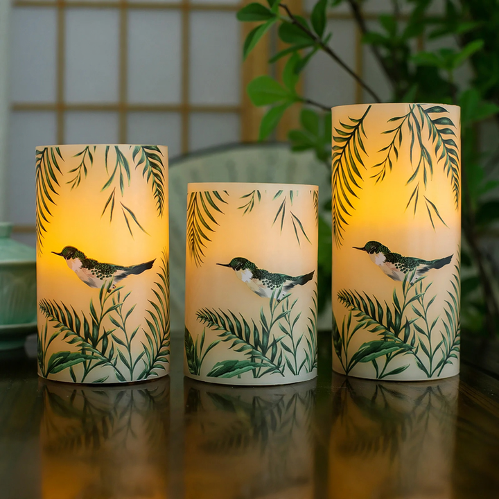 LED Real Wax Candles with Texture Embossing