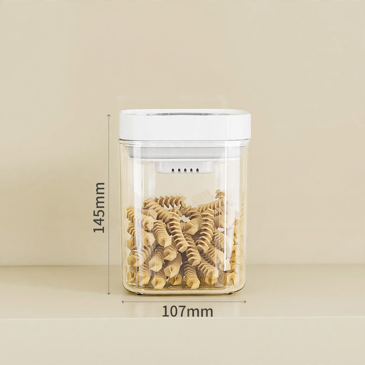 Plastic storage container with pressure seal