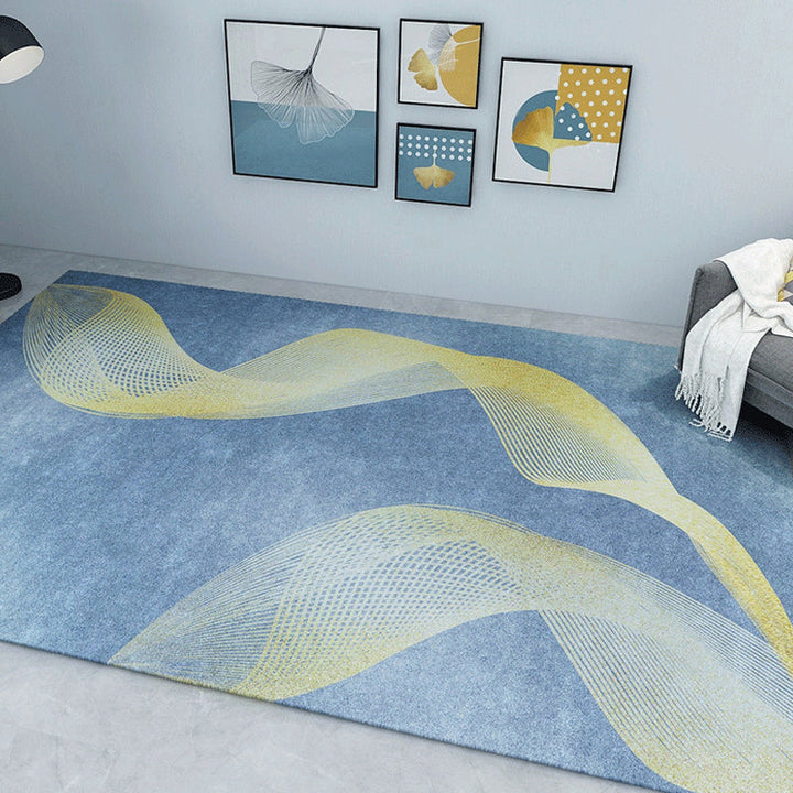 BowLift | Industrial abstract patterned rug gradient color synthetic rug stain resistant washable non-slip rug for home