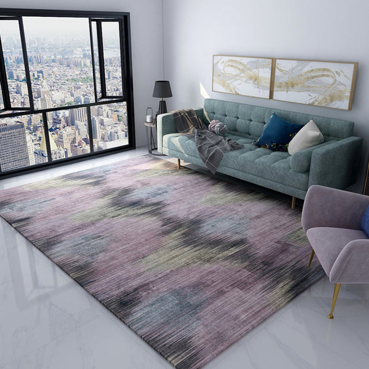 BowLift | Dark Cyberpunk Style Rug Polypropylene Tie Dye Printed Abstract Rug Non-Slip Back Washable Carpet for Room