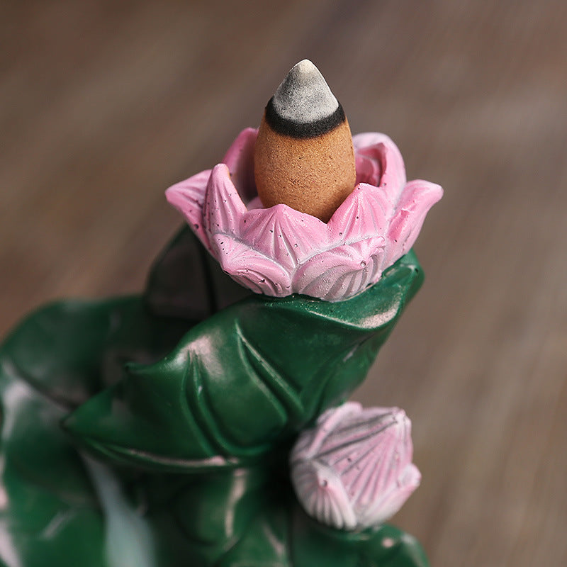 Lotus Leaf Fountain Incense Burner