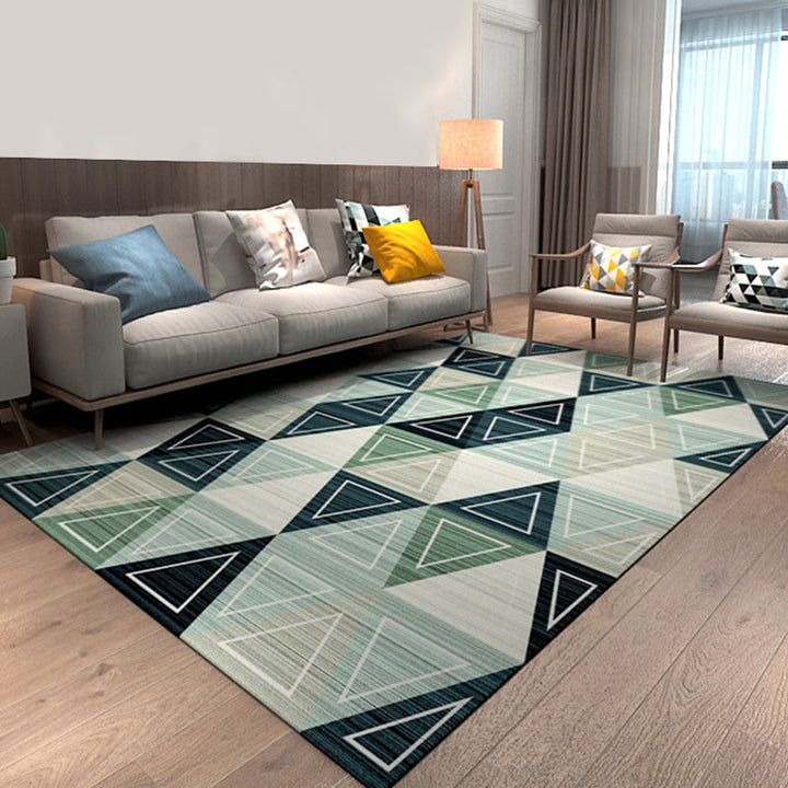 Colorful Geometric Pattern Modern Rugs Polyester Pet-Friendly Living Room Rugs | Bowlift