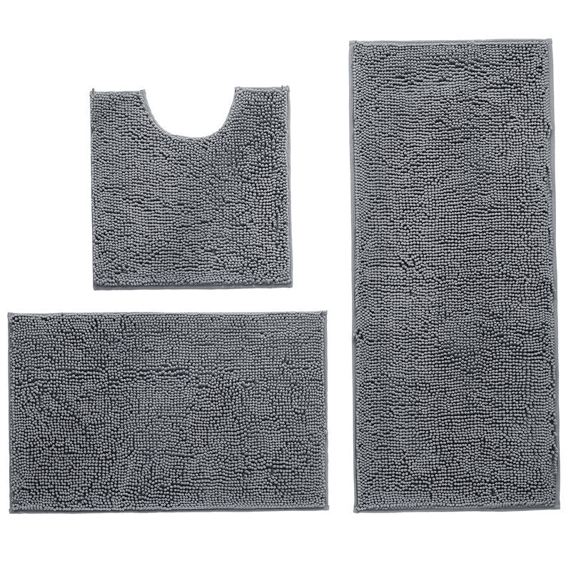 Luxurious Microfiber Bathroom Mat Set Bowlift