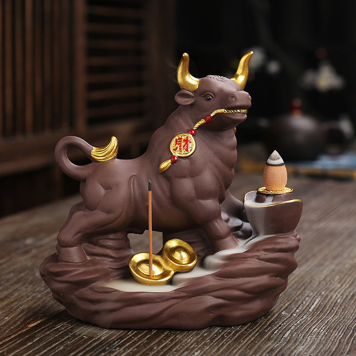 Artistic Bull-Themed Incense Holder