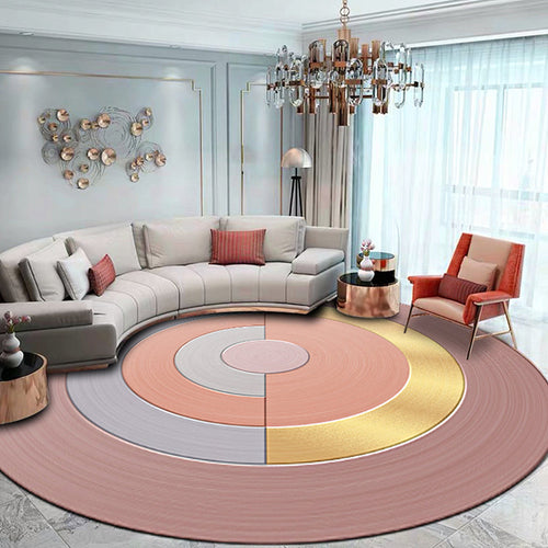 BowLift | Green circles pattern carpet polyester modern rug washable non-slip pet-friendly rug for the living room