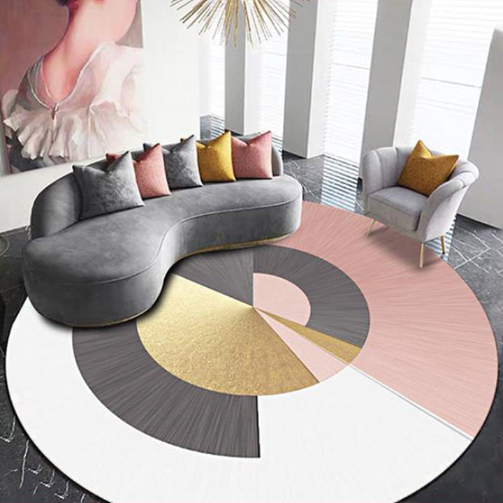 BowLift | Green circles pattern carpet polyester modern rug washable non-slip pet-friendly rug for the living room