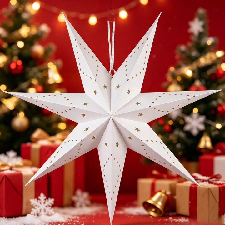 Decorative paper star for hanging