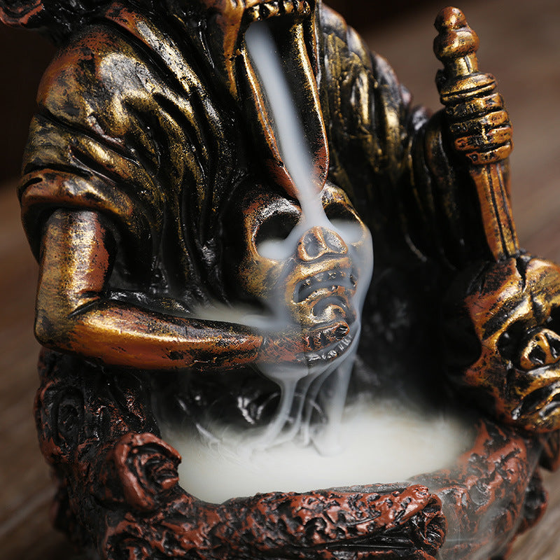 Artistic Skull-Themed Incense Holder