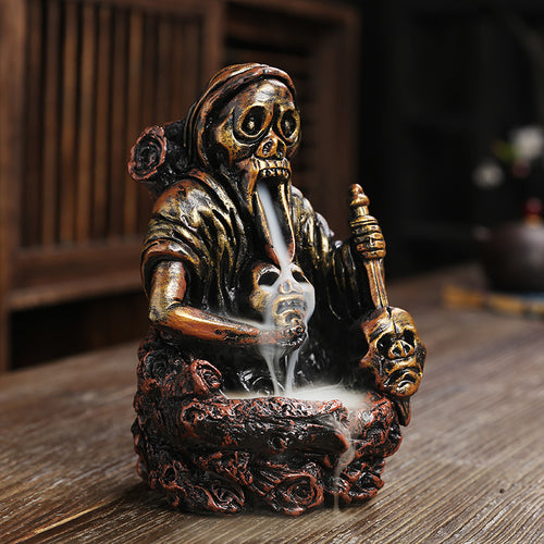 Artistic Skull-Themed Incense Holder