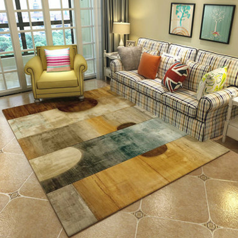 BowLift | Multicolor Novelty Rug Polyester Color Block Circle Pattern Rug Washable Rug for Bedroom