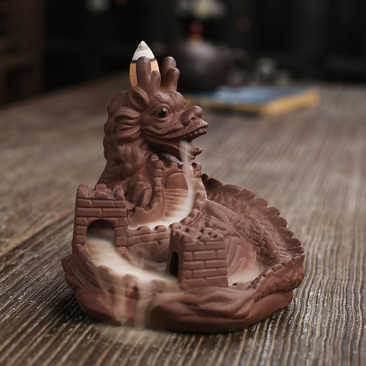 Dragon Theme Waterfall Incense Burner