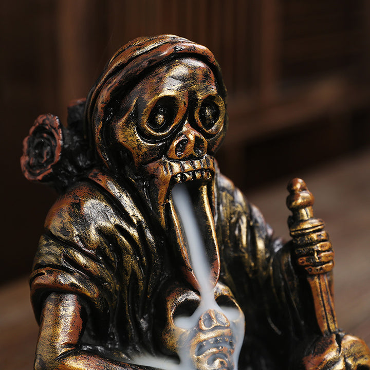 Artistic Skull-Themed Incense Holder