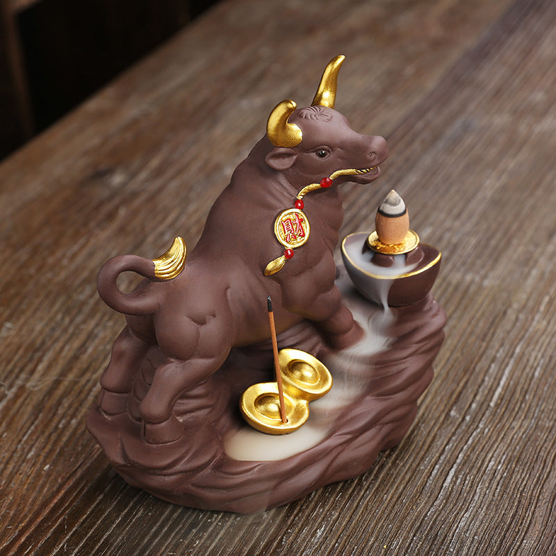 Artistic Bull-Themed Incense Holder