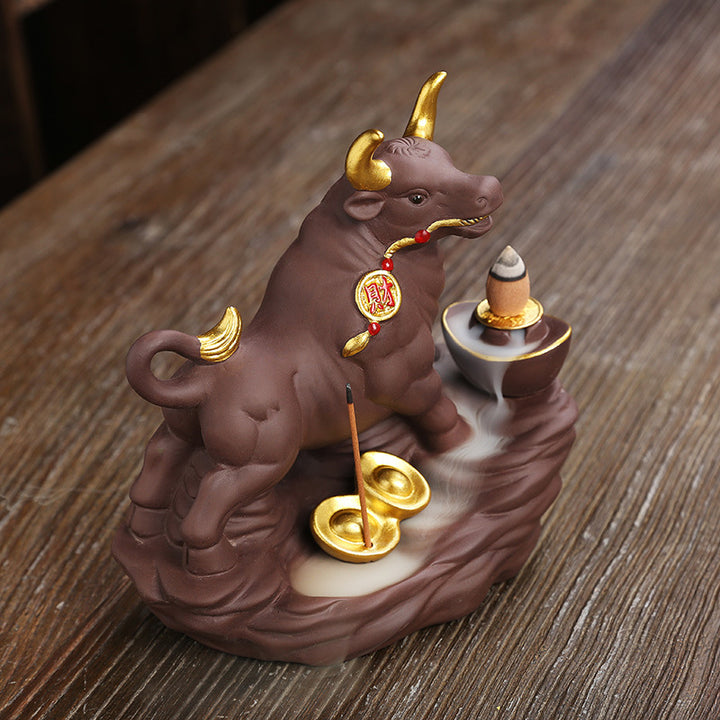 Artistic Bull-Themed Incense Holder