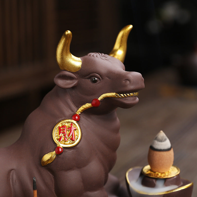 Artistic Bull-Themed Incense Holder
