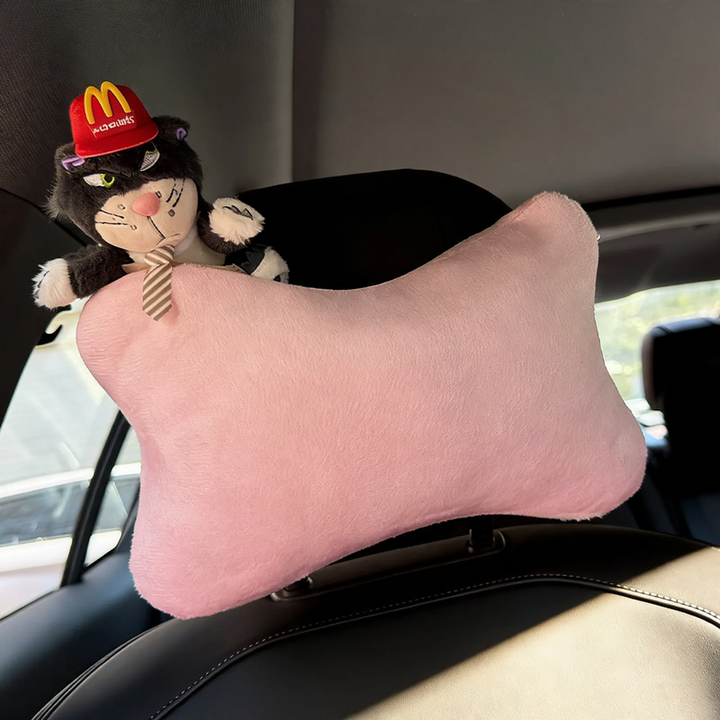 Car pillow cat design, plush, cartoon