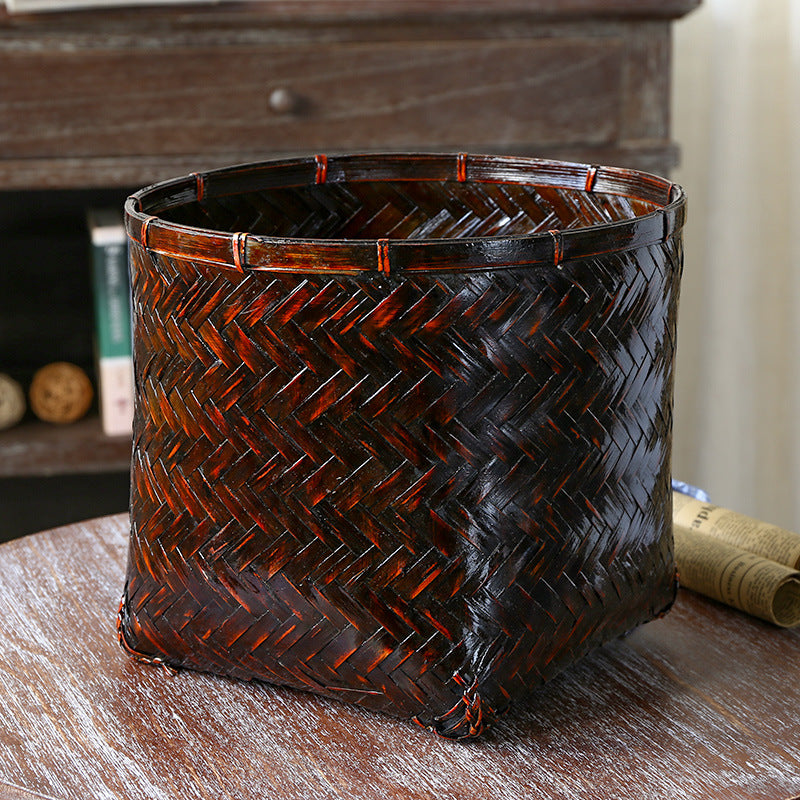 Handwoven Storage Basket with Natural Fibers for Blankets, Toys and Books