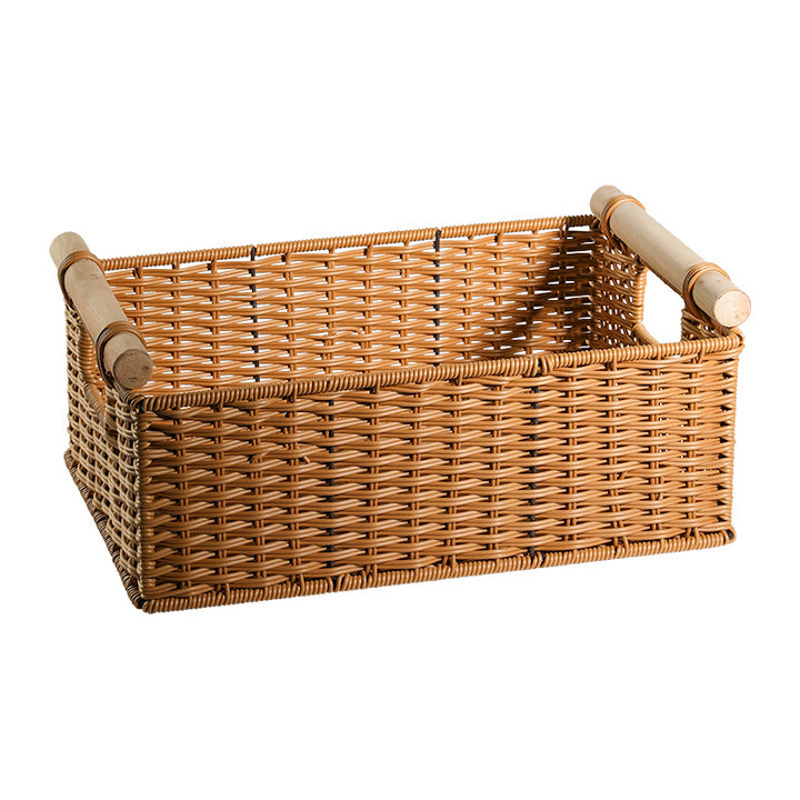 Decorative Woven Storage Basket with Handles Bowlift