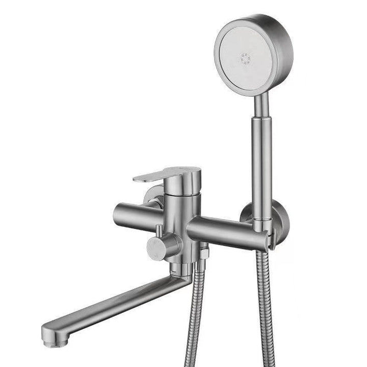 Wall-mounted mixing faucet with swivel outlet