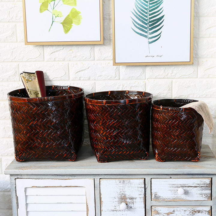Handwoven Storage Basket with Natural Fibers for Blankets, Toys and Books