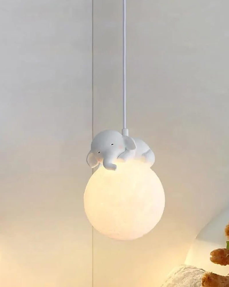 BowLift | Cute animal-shaped moon pendant lamp - Elephant