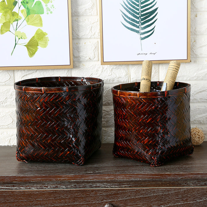 Handwoven Storage Basket with Natural Fibers for Blankets, Toys and Books