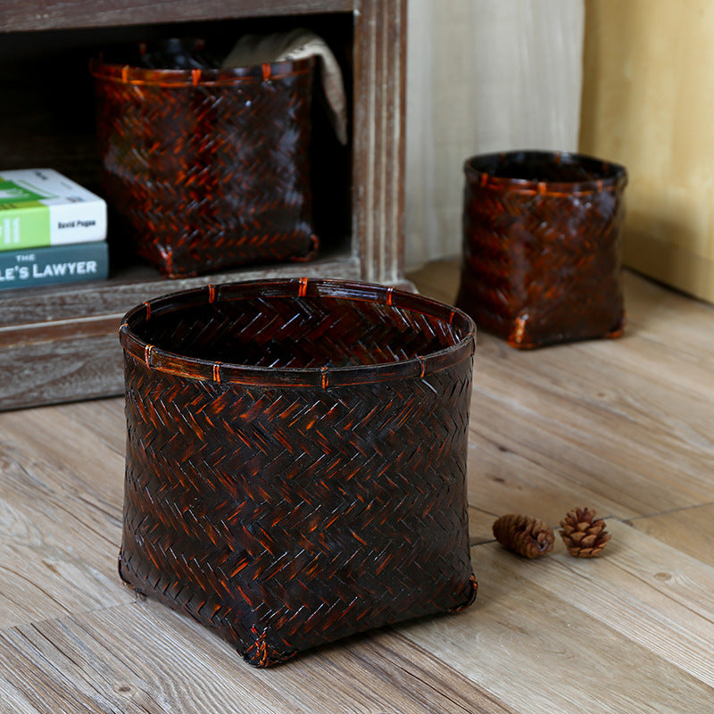 Handwoven Storage Basket with Natural Fibers for Blankets, Toys and Books