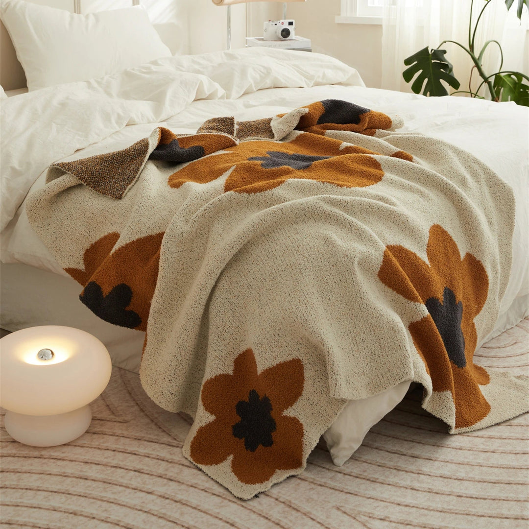 BowLift | Cozy Floral Knitted Throw Blanket