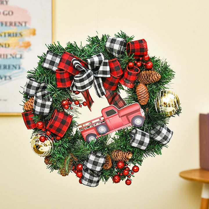 Decorative Christmas wreath made of wood