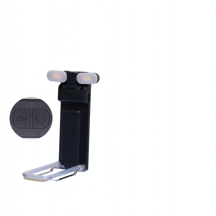 Portable LED clip light for books, USB rechargeable