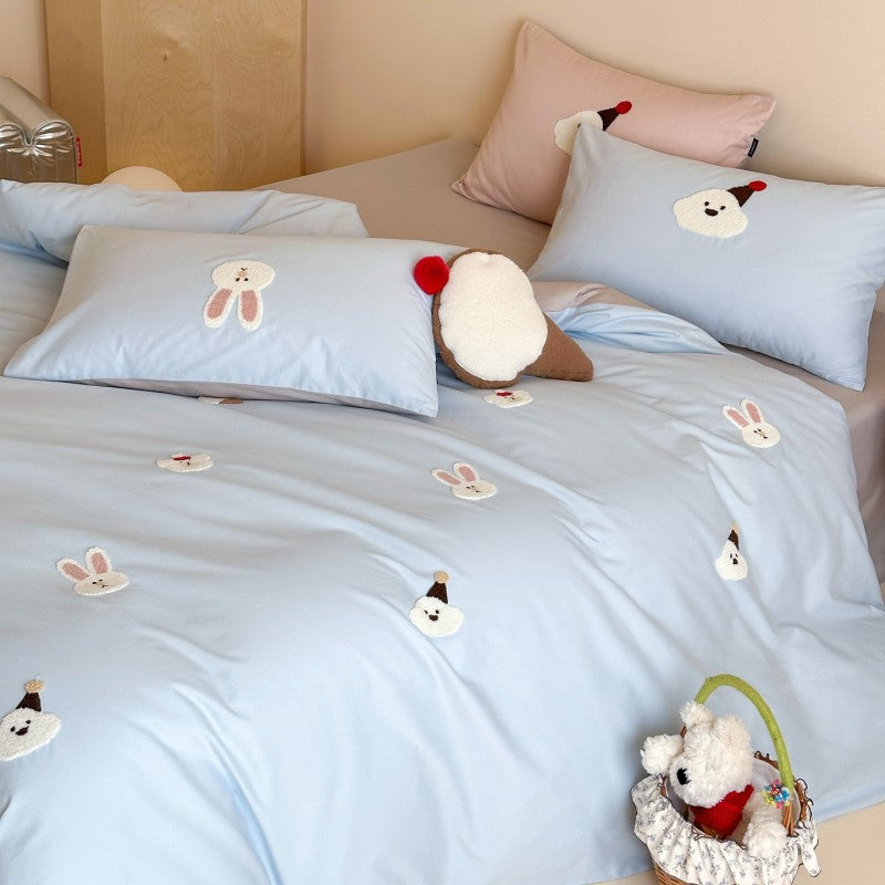 Cotton bedding set, 4-piece, 100 thread count