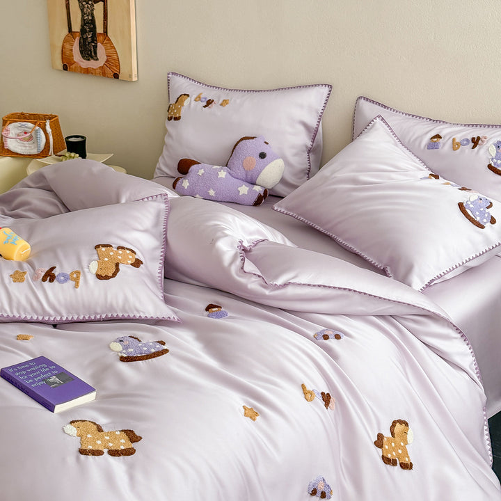 Lyocell bedding with embroidery, 100s, summer