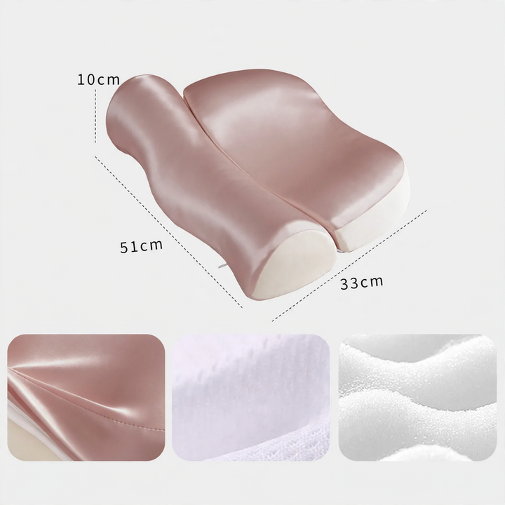 Wellen pillow made of memory foam with ice silk cover