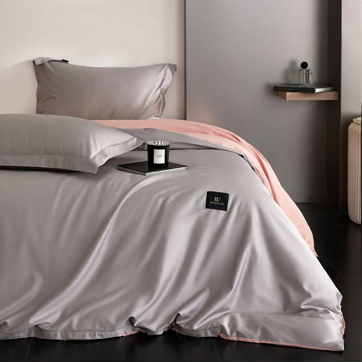 Cotton bedding set, 4-piece, satin shine