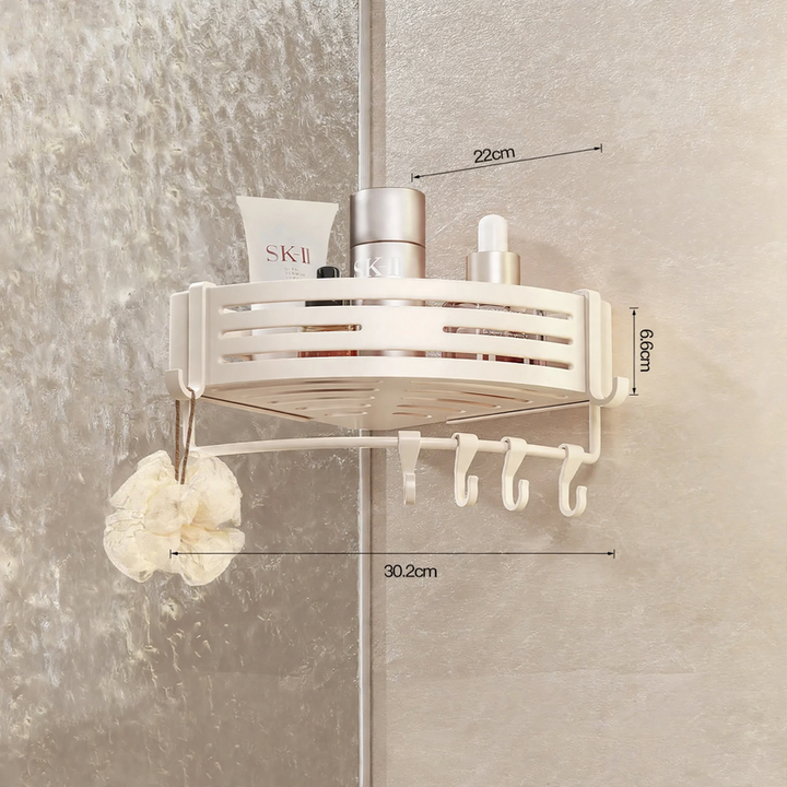 Triangle corner shelf with suction cup for the bathroom, model 035-023-A