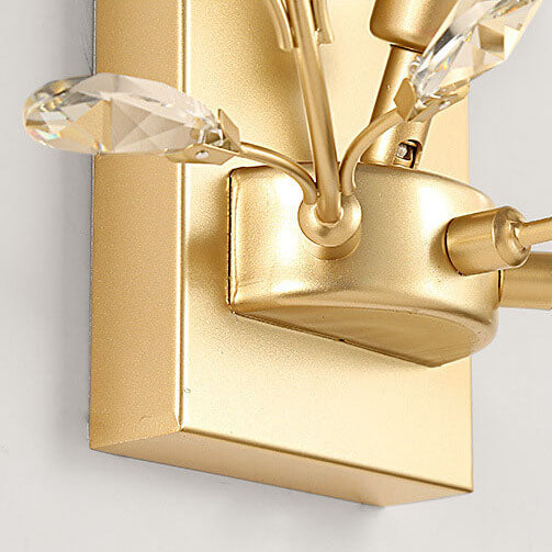 BowLift | Luminis Wall Light | Luxury Crystal Design | Leaf Motif | 1-Bulb & Modern