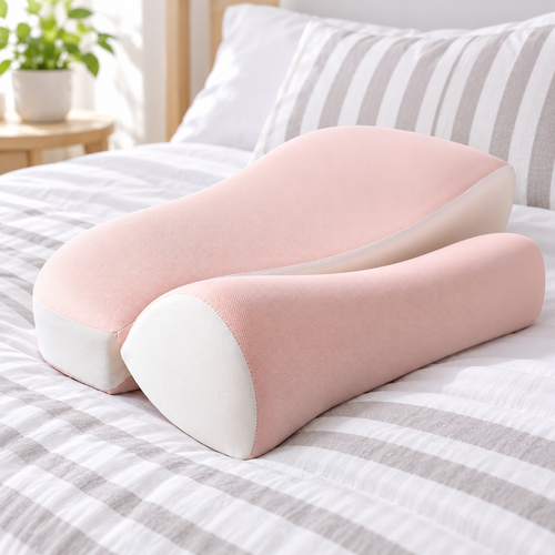 Contoured Orthopedic Knee Pillow with Memory Foam Support Bowlift