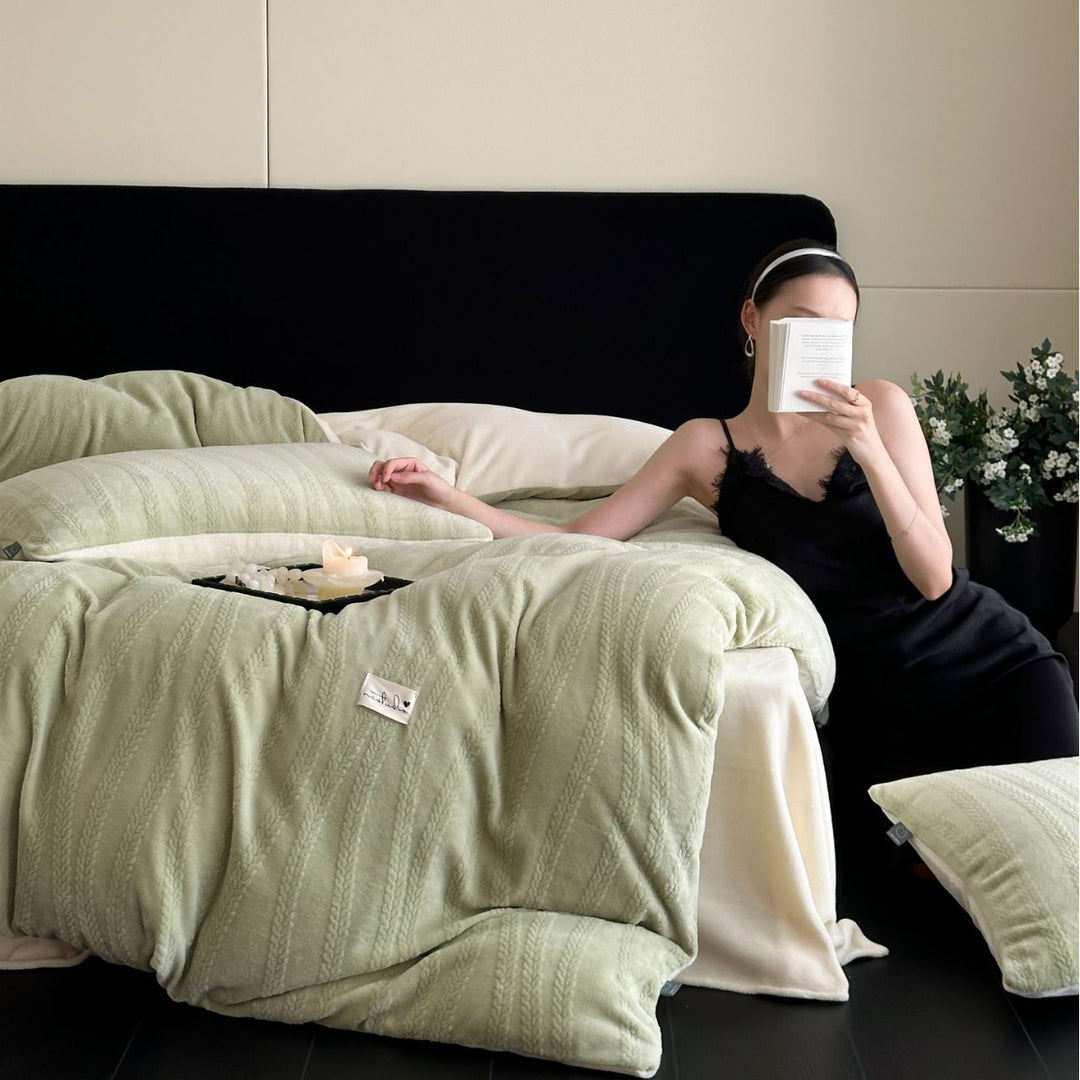 Milk fiber bedding set 4-piece, high quality, antistatic
