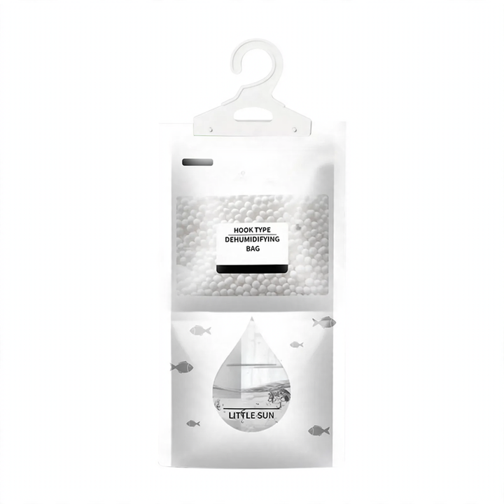 Hanging dehumidifier bag for wardrobes
