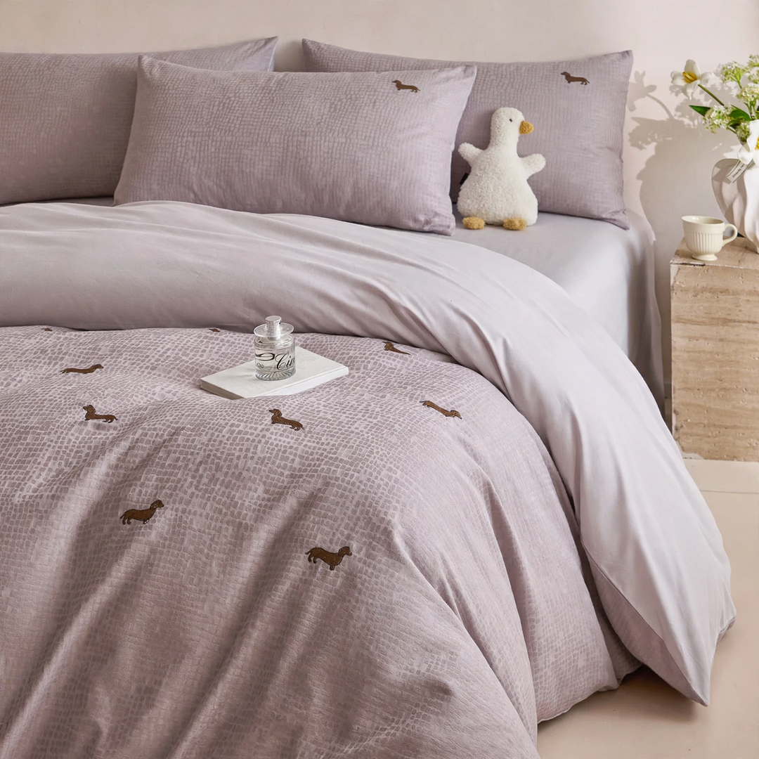 Cotton bedding set, 4 pieces, cartoon pattern