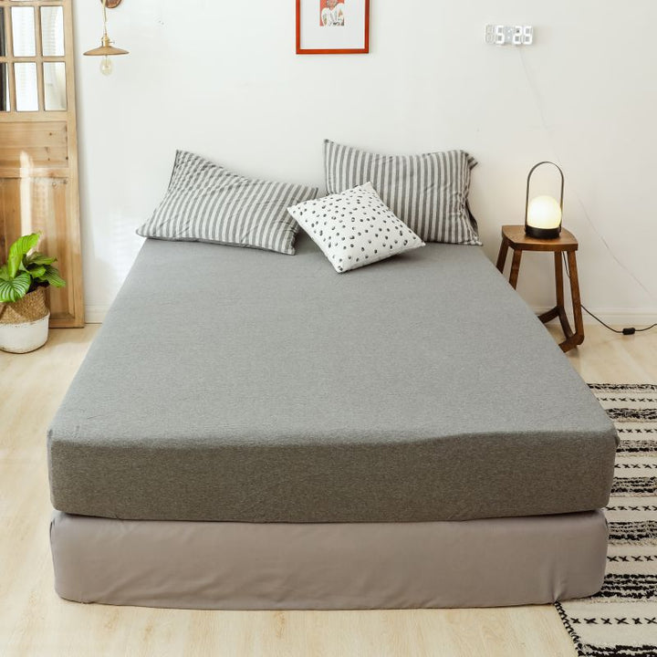 Cotton fitted sheet, single, non-slip
