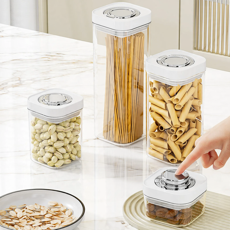 Plastic storage container with pressure seal